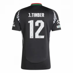 Arsenal FC Koszulka Piłkarska 2024-25 UCL J. Timber #12 Wyjazdowa Męska