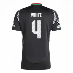 Arsenal FC Koszulka Piłkarska 2024-25 UCL White #4 Wyjazdowa Męska