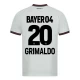Bayer 04 Leverkusen Koszulka Piłkarska 2023-24 Grimaldo #20 Wyjazdowa Męska