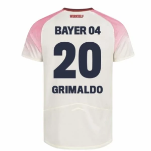 Bayer 04 Leverkusen Koszulka Piłkarska 2025-26 Grimaldo #20 Wyjazdowa Męska