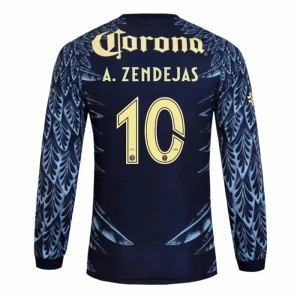 Club América Koszulka Piłkarska 2025-26 A. ZENDEJAS #10 Wyjazdowa Męska Długi Rękaw