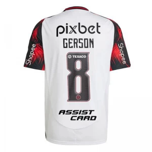 CR Flamengo Koszulka Piłkarska 2025-26 Sponsor Gerson #8 Wyjazdowa Męska