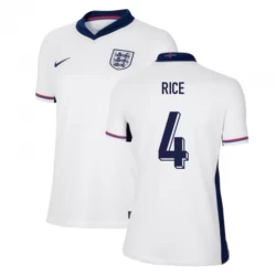 Damska Koszulka Declan Rice #4 Anglia Mistrzostwa Europy 2024 Domowa