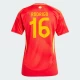 Damska Koszulka Rodrigo #16 Hiszpania Mistrzostwa Europy 2024 Domowa