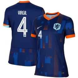 Damska Koszulka Virgil van Dijk #4 Holandia Mistrzostwa Europy 2024 Wyjazdowa