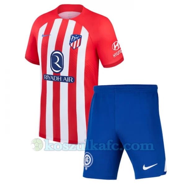 Discount Dzieci Koszulka + Spodenki Atlético Madrid 2023-24 Domowa