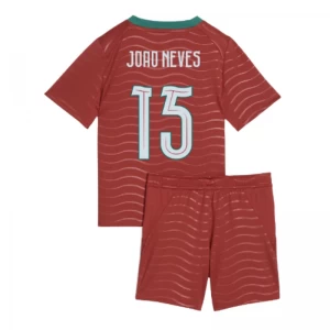 Dzieci Joao Neves #15 Strój Piłkarski Koszulka + Spodenki Portugalia Mistrzostwa Świata 2026 Domowa