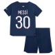 Dzieci Koszulka + Spodenki Paris Saint-Germain PSG Lionel Messi #30 2023-24 Domowa