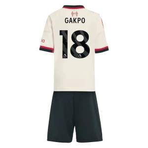 Dzieci Liverpool FC Strój Piłkarski Koszulka Cody Gakpo #18 2025-26 Wyjazdowa