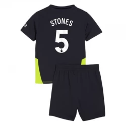 Dzieci Manchester City Strój Piłkarski Koszulka Stones #5 2024-25 Wyjazdowa
