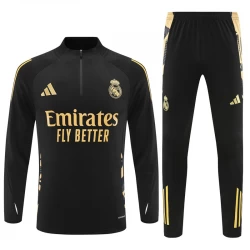 Dzieci Real Madryt Komplet Bluza Treningowa 2024-25 Czarny Gold