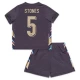 Dzieci Stones #5 Strój Piłkarski Koszulka + Spodenki Anglia Mistrzostwa Europy 2024 Wyjazdowa
