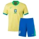 Dzieci Strój Piłkarski Koszulka + Spodenki Brazylia Copa America 2024 Domowa