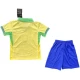 Dzieci Strój Piłkarski Koszulka + Spodenki Brazylia Copa America 2024 Domowa