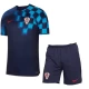 Dzieci Strój Piłkarski Koszulka + Spodenki Chorwacja Mistrzostwa Świata 2022 Wyjazdowa