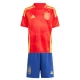 Dzieci Strój Piłkarski Koszulka + Spodenki Hiszpania Mistrzostwa Europy 2024 Domowa