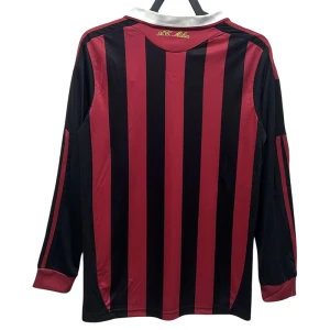 Koszulka AC Milan Retro 2009-10 Domowa Męska Długi Rękaw