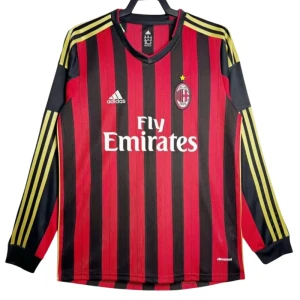 Koszulka AC Milan Retro 2013-14 Domowa Męska Długi Rękaw