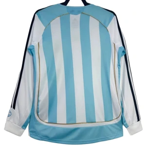 Koszulka Argentyna Retro 2006 Domowa Męska Długi Rękaw