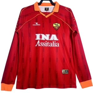 Koszulka AS Roma Retro 1999-00 Domowa Męska Długi Rękaw