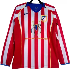 Koszulka Atlético Madryt Retro 2004-05 Domowa Męska Długi Rękaw