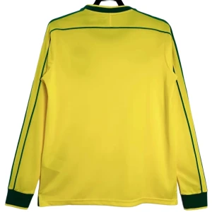 Koszulka Brazylia Retro 1998 Domowa Męska Długi Rękaw