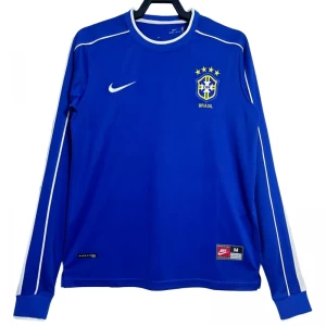 Koszulka Brazylia Retro 1998 Wyjazdowa Męska Długi Rękaw