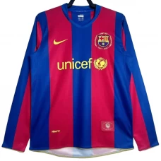 Koszulka FC Barcelona Retro 2007-08 Domowa Męska Długi Rękaw