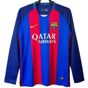 Koszulka FC Barcelona Retro 2016-17 Domowa Męska Długi Rękaw