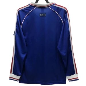Koszulka Francja Retro 1998 Domowa Męska Długi Rękaw