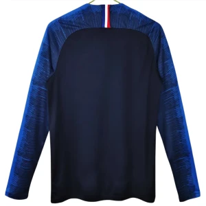 Koszulka Francja World Cup Retro 2018 Domowa Męska Długi Rękaw