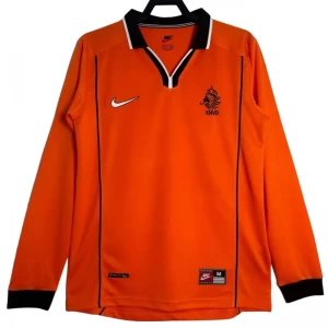 Koszulka Holandia Retro 1998 Domowa Męska Długi Rękaw