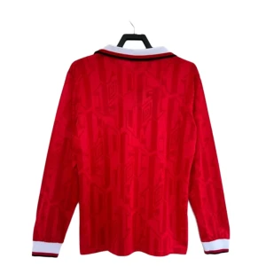 Koszulka Manchester United Retro 1992-94 Domowa Męska Długi Rękaw