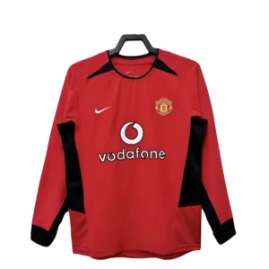 Koszulka Manchester United Retro 2002-04 Domowa Męska Długi Rękaw