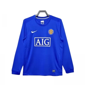 Koszulka Manchester United Retro 2007-08 Wyjazdowa Męska Długi Rękaw