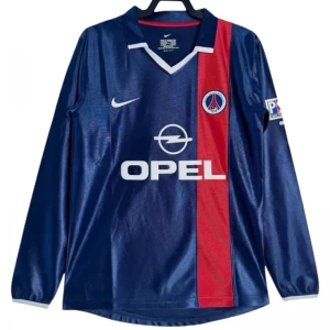 Koszulka Paris Saint-Germain PSG Retro 2001-02 Domowa Męska Długi Rękaw