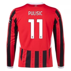Koszulka Piłkarska AC Milan Christian Pulisic #11 2024-25 Domowa Męska Długi Rękaw