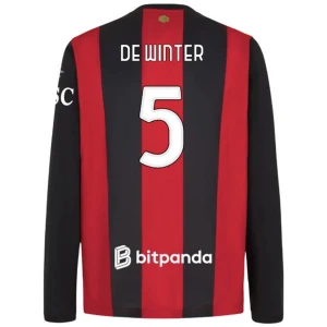 Koszulka Piłkarska AC Milan De Winter #5 2026-27 Domowa Męska Długi Rękaw