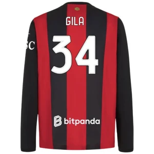 Koszulka Piłkarska AC Milan Gila #34 2026-27 Domowa Męska Długi Rękaw