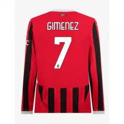 Koszulka Piłkarska AC Milan Gimenez #7 2024-25 Domowa Męska Długi Rękaw
