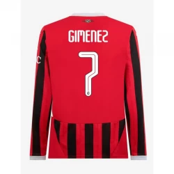 Koszulka Piłkarska AC Milan Gimenez #7 2024-25 UCL Domowa Męska Długi Rękaw