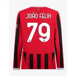 Koszulka Piłkarska AC Milan Joao Felix #79 2024-25 Domowa Męska Długi Rękaw