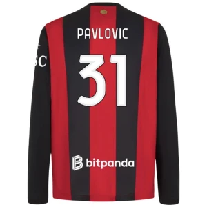 Koszulka Piłkarska AC Milan Pavlovic #31 2026-27 Domowa Męska Długi Rękaw