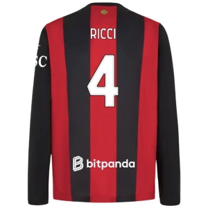 Koszulka Piłkarska AC Milan Ricci #4 2026-27 Domowa Męska Długi Rękaw