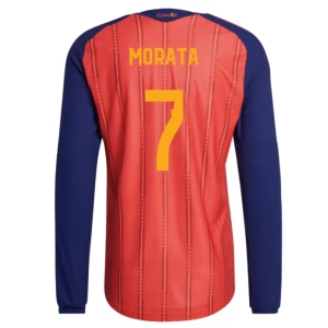 Koszulka Piłkarska Alvaro Morata #7 Hiszpania Mistrzostwa Świata 2026 Domowa Męska Długi Rękaw