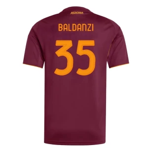 Koszulka Piłkarska AS Roma Baldanzi #35 2025-26 Domowa Męska