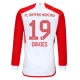 Koszulka Piłkarska Bayern Monachium Alphonso Davies #19 2023-24 Domowa Męska Długi Rękaw