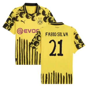Koszulka Piłkarska BVB Borussia Dortmund Fabio Silva #21 2025-26 CWC Evonik Domowa Męska