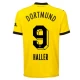 Koszulka Piłkarska BVB Borussia Dortmund Haller #9 2023-24 Domowa Męska