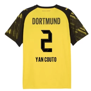 Koszulka Piłkarska BVB Borussia Dortmund Yan Couto #2 2025-26 Domowa Męska